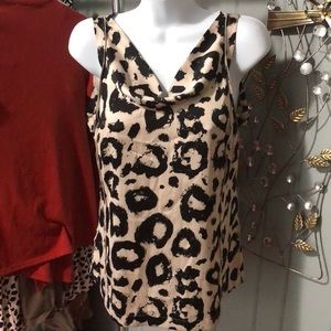 Ann Taylor tan and black blouse size 0